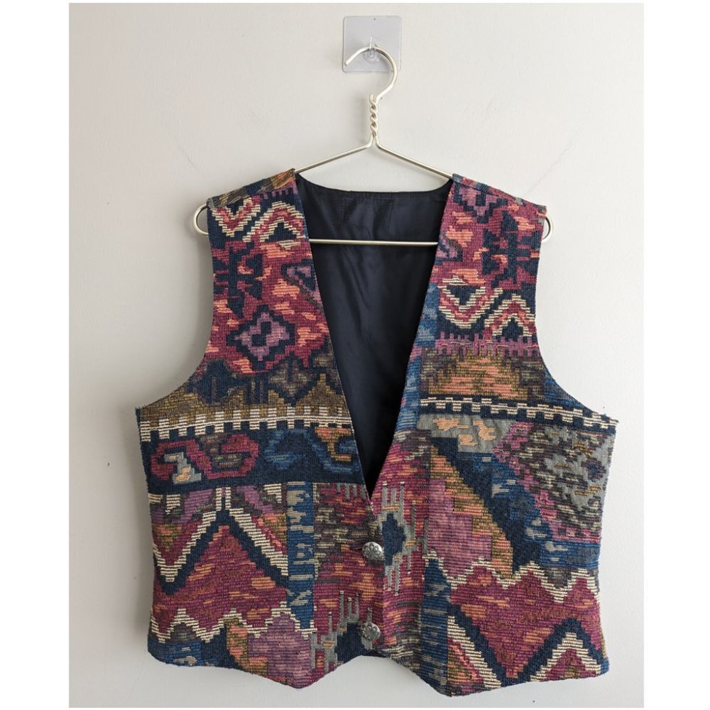 Vintage Multicolor Patterned Vest